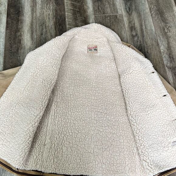 Vintage 70’s Lee Storm Rider Sherpa Suede Leather Coat Size 40 Marlboro Man - Picture 14 of 16